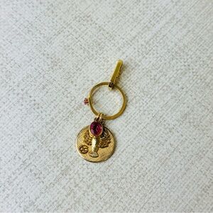 Upcycled Vintage Gold Tone Pendant October Birthstone Scorpio